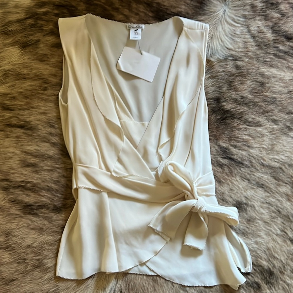 ❤️ Oscar de la Renta Cream Blouse top
